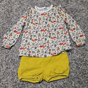 VGUC Baby Boden Fall Shirt with Micro Cord Bloomers(GUC) 12-18 months